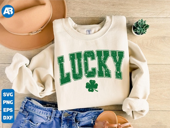 Lucky Varsity Png, St Patrick's Day Png, Retro Shamrock Png, Lucky png, St. Paddy's Day Svg, Retro St Patricks, Clover Svg, Digital Download