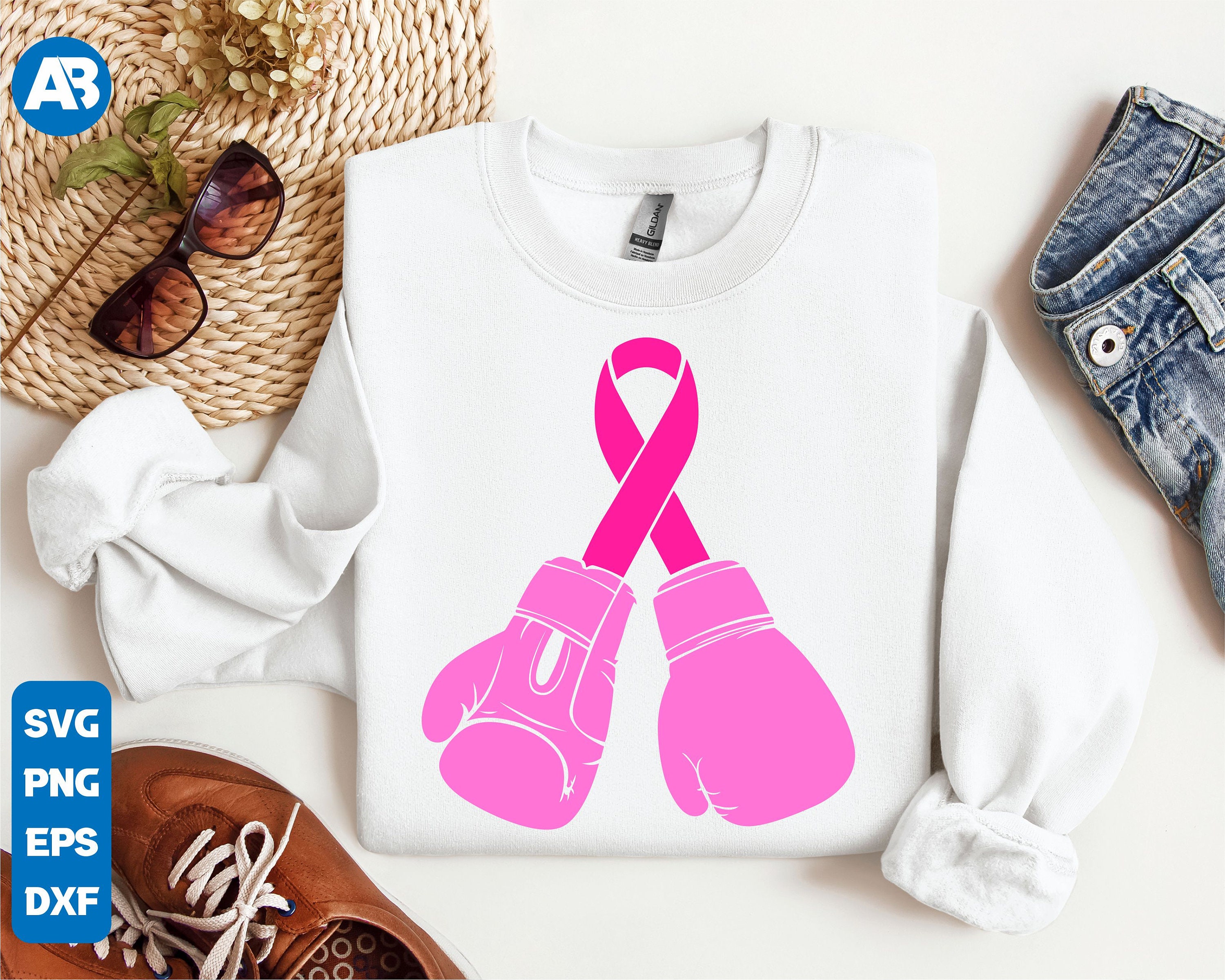 SVG of Pink Boxing Gloves for Breast Cancer Awareness to Fight and ...