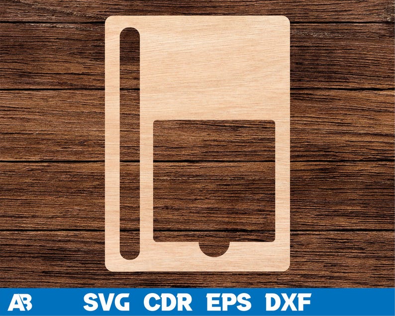 May include: A wooden cutout of a simple phone with a slot for a sim card. The cutout is a light brown color and has a smooth finish.