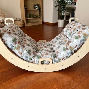 Climbing Rocker Arch Swing with Happiness in nature design Pillow for toddler, climbing slide for arch toy