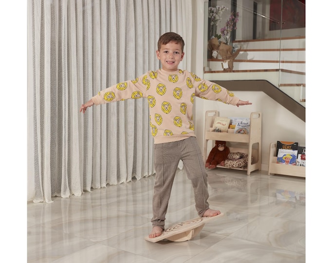 Wooden Balance Toys, Labyrinth activity board, Montessori wobble for kids