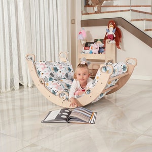 Wooden Climbing Montessori Toys Arch Triangle Rocker Swing Gift for Toddler and Kids