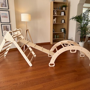 Montessori Arch / Rocker Wooden indoor Climbing set for toddler, baby & kids
