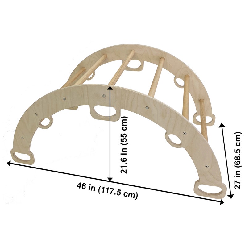 Wooden Climbing Montessori Toys Arch Rocker Swing for Toddler and Kids image 5