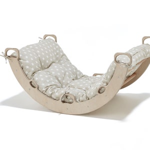 Montessori Climbing Arch Set: Organic Cotton Pillow, Rocker Swing