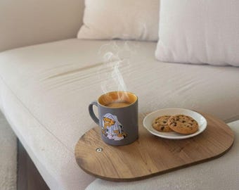 Mesa auxiliar de MDF para sofá – Portavasos para sofá