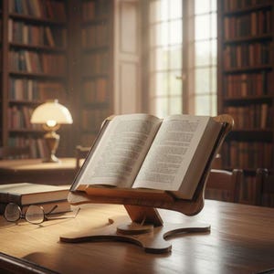 Soporte ajustable para tableta y libro / Soporte para portátil de MDF / Soporte ergonómico para lectura / Soporte de escritorio multiángulo / Soporte portátil para iPad / Ayuda para el estudio