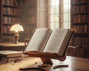 Soporte ajustable para tableta y libro / Soporte para portátil de MDF / Soporte ergonómico para lectura / Soporte de escritorio multiángulo / Soporte portátil para iPad / Ayuda para el estudio