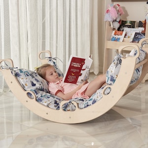 Montessori Climbing set Wooden Swing Rocker Toys Birthday gift for Children