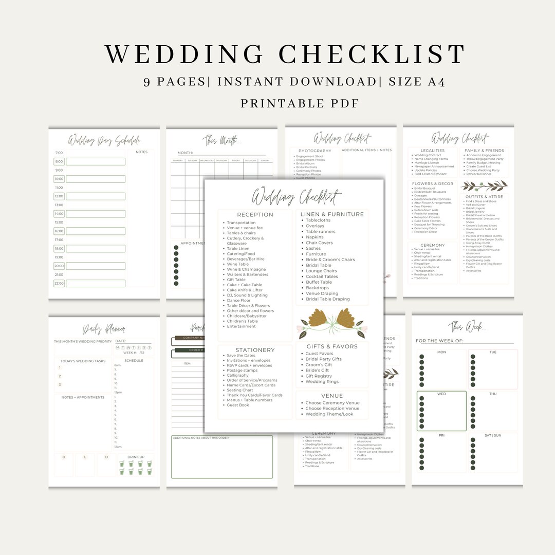 Wedding Checklist Timeline, Wedding Checklist Printable, Wedding Checklist, Wedding Planning ...