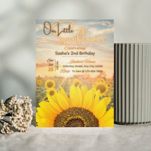 Customizable Sunflower Birthday Invitation: Printable Template (Digital Download)