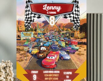 Cars Film Geburtstagseinladung: Lightning McQueen Party (Digitale Datei)