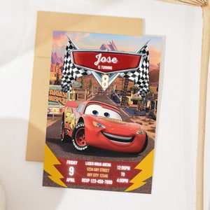 Cars Birthday Invitation: Lightning McQueen Phone Invite (Digital File)