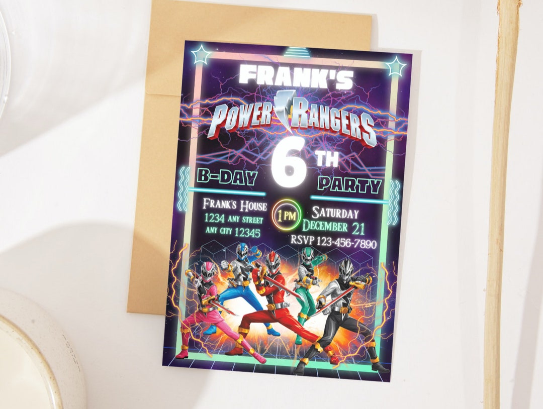 Power Rangers Birthday Invitation | Power Rangers Invite | Printable ...