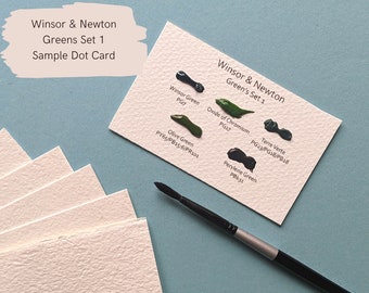 Winsor & Newton Greens Set 1 Watercolour Sample Dot Card