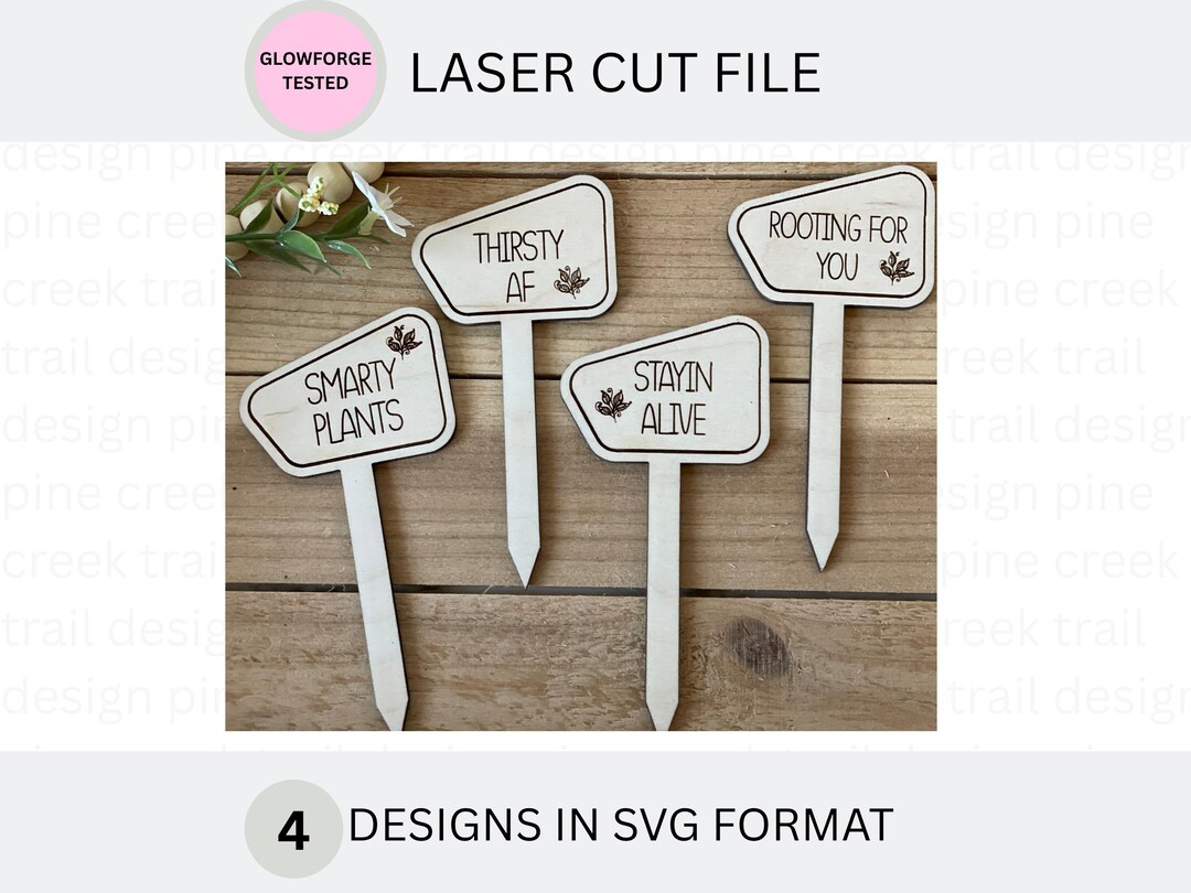 Sign Stake Svg Punny Plant Stakes SVG File Set for Laser Cutting, Glowforge Garden ...