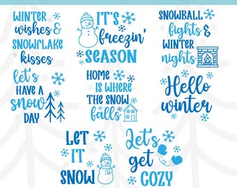Winter SVG Bundle | Winter Quote Cut Files for Cricut & Silhouette | Commercial License Included