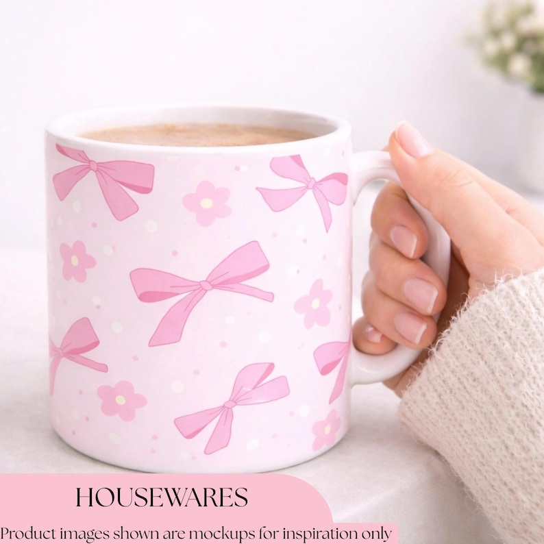Pink Bow Seamless Pattern PNG | Valentine’s Day Bows Digital Paper | Girly Valentine Background | Commercial License Included image 9