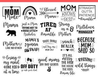 20 Mothers Day SVG Bundle | Mom Quotes PNG SVG | Commercial License Included