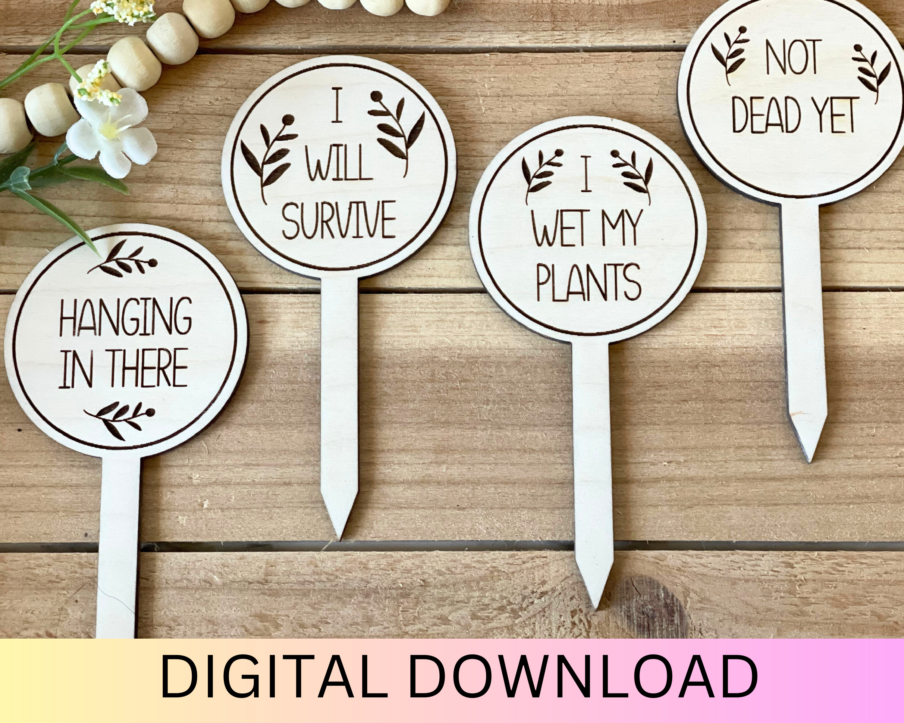 Sign Stake Svg 16 Plant Stakes SVG File Set for Laser Cutting, Glowforge Plant Marker ...