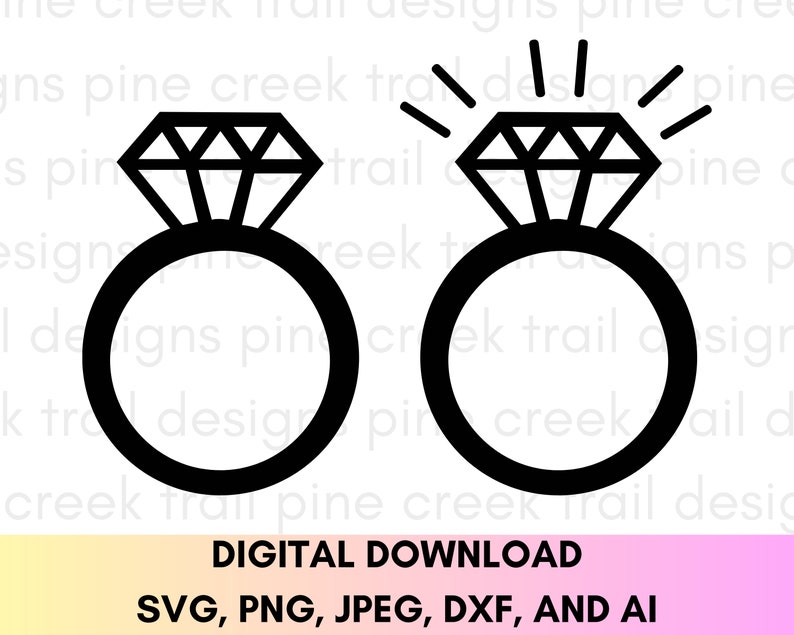 Diamond Ring Svg/ring Cut File for Cricut/ring Laser - Etsy