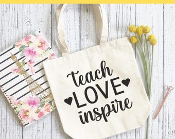 Archivo SVG "Enseñar, amar e inspirar" / Archivo de corte para decoración de aulas de maestros / Licencia comercial incluida