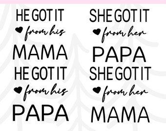 Mama & Papa SVG Bundle | Matching Family Shirts, Mother’s Day and Father’s Day Gifts | Commercial License Available