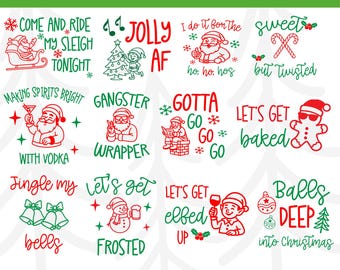 Snarky Christmas SVG Bundle | Funny Holiday Quote Cut Files for Cricut & Silhouette | Commercial License Included