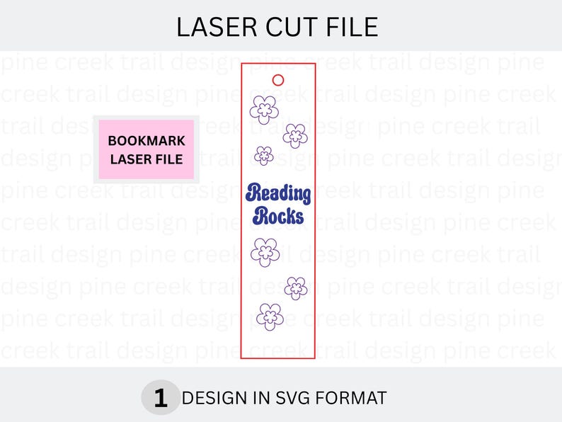 Reading Rocks Bookmark SVG File for Laser Cutting, Glowforge Bookmark ...