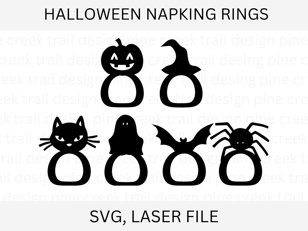 Set of 6 Halloween Napkin Rings/halloween Napkin Ring Etsy