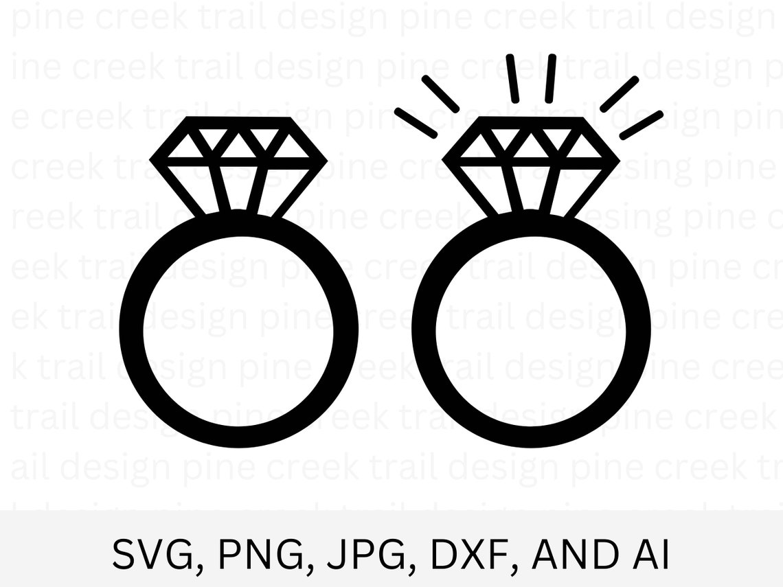 Diamond Ring Svg/ring Cut File for Cricut/ring Laser File/wedding ...