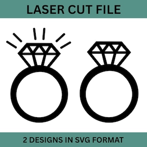 Diamond Ring SVG File for Laser Cutting, Glowforge Engagement Ring Design, Commercial License Included