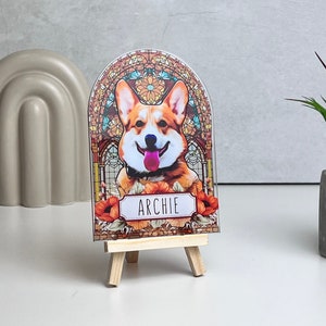 Verlust von Haustier Sympathie Geschenk, Haustier Erinnerung Suncatcher, individuelles Geschenk für Hundeliebhaber, Regenbogenbrücke, Buntglas, Geschenk für Haustierbesitzer