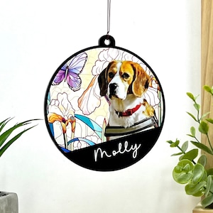 Pet Memorial Gift Dog Suncatchers, Personalized Acrylic Windows Hangings, Dog Decoration, Dog Memorial Gifts