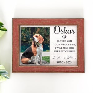 Custom Memorial Standing Frame, Pet Loss Gift, Memorial Pet Frame With Photo, Pet Picture, Dog Bereavement Gift