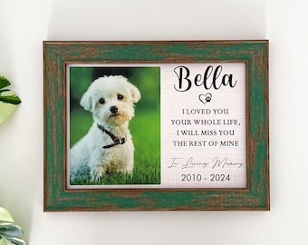 Marco de perro personalizado, marco de fotos con nombre de mascota, regalo conmemorativo del perro, marco de imagen de perro personalizado, en memoria amorosa