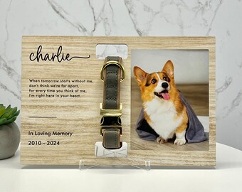 Memorial Pet Collar Frame, Verlies van Hond, Huisdieren Foto Print, Hond Verlies Geschenken, Pet Collar Holder, Memorial Standing Frame, Rouwcadeau