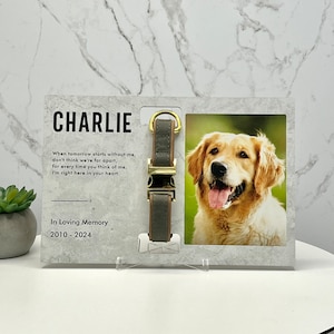 Memorial Pet Collar Sign, Dog Collar Memorial, Pet Collar Holder, Memorial Standing Frame, Sympathy, Bereavement Gifts