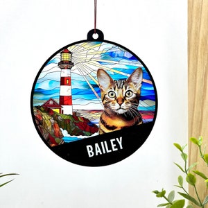 Personalized Pet Memorial Suncatcher for Cat Lovers, Cat Memorial, Cat Loss