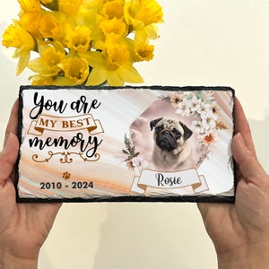 Pet Memorial Stone, Pet Headstone, Pet Tomb Stone, Dog Memorial Stone with Photo, Pet Loss Gift, Pet Grave Marker, Photo Stone