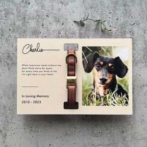 Personalized Pet Memorial Frame, Memorial Display, Collar Display, Custom Pet Memorial Photo Frame with Collar Holder, Fathers Day Gift