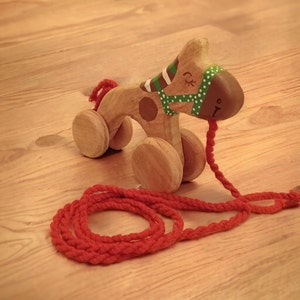 Neem Wooden Pull Along Horse Toy