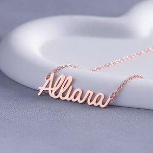 Custom Sliver Name Necklace,  Minimalist Necklace with Name, Personalized Letter Necklace, Rose Gold Name Necklace, Braidesmaid Jewelry Gift