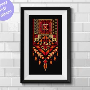thobe tatreez pattern ,palestinians tatreez,counted cross stitch pdf chart ,mini thobe tatreez pattern