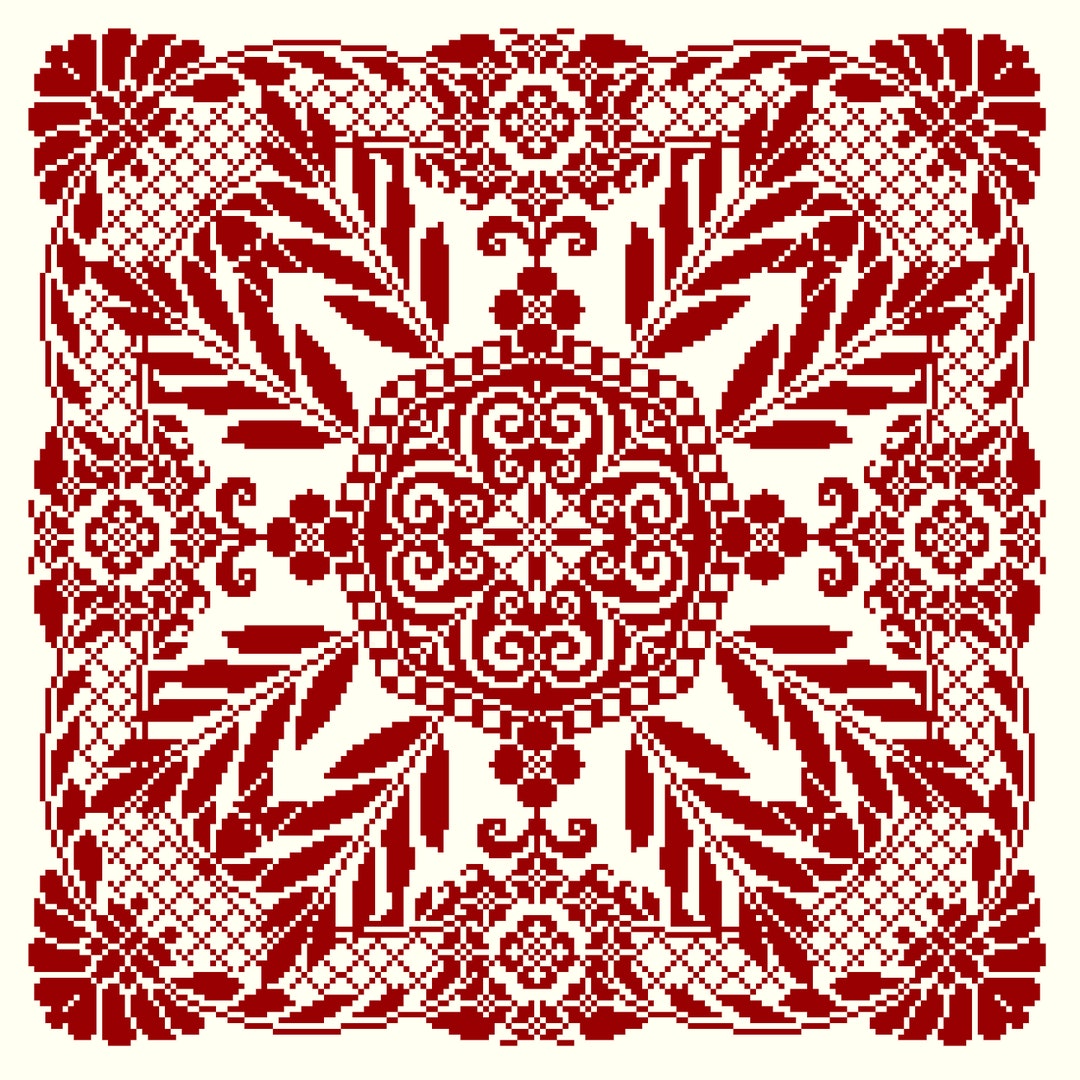 Flower Sampler Modern cross Stitch Pattern Pdf monochromatic Counted flower-sampler-modern-cross-stitch-pattern-pdf-monochromatic-counted