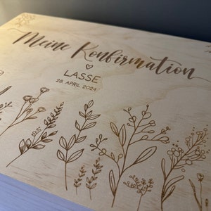 Geschenk Konfirmation, Geschenk Kommunion, Taufe, personalisiert, Erinnerungsbox aus Holz, personalisierte Kiste, Holzkiste, Aufbewahrung, Bild 5