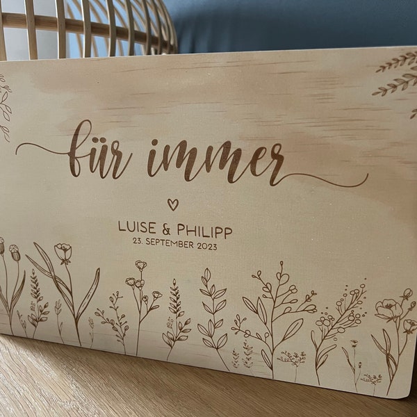 Geschenk Hochzeit personalisiert, Erinnerungsbox aus Holz, personalisierte Kiste, Holzkiste, Aufbewahrung, Geschenk Hochzeit, Hochzeitspost