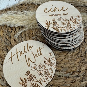 Meilensteinkarten aus Holz, Meilensteine, Mein erstes Jahr, Geschenk zur Geburt, Babyparty, Erinnerungen aus Holz, Baby, Holz Karten