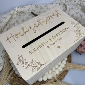 Unsere Hochzeit personalisiert, Hochzeitspost, Erinnerungsbox aus Holz, personalisierte Kiste, Holzkiste, Aufbewahrung, Geschenk Hochzeit