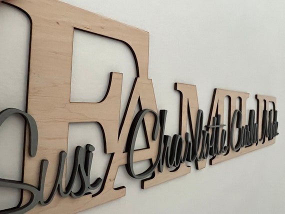 Familie Personalisierte Holz Geschenk Geburtstag Geburt Wanddekoration Einzug Hochzeit Einweihung Mama Wandbild Wand Kunst Dekoration Umzug
